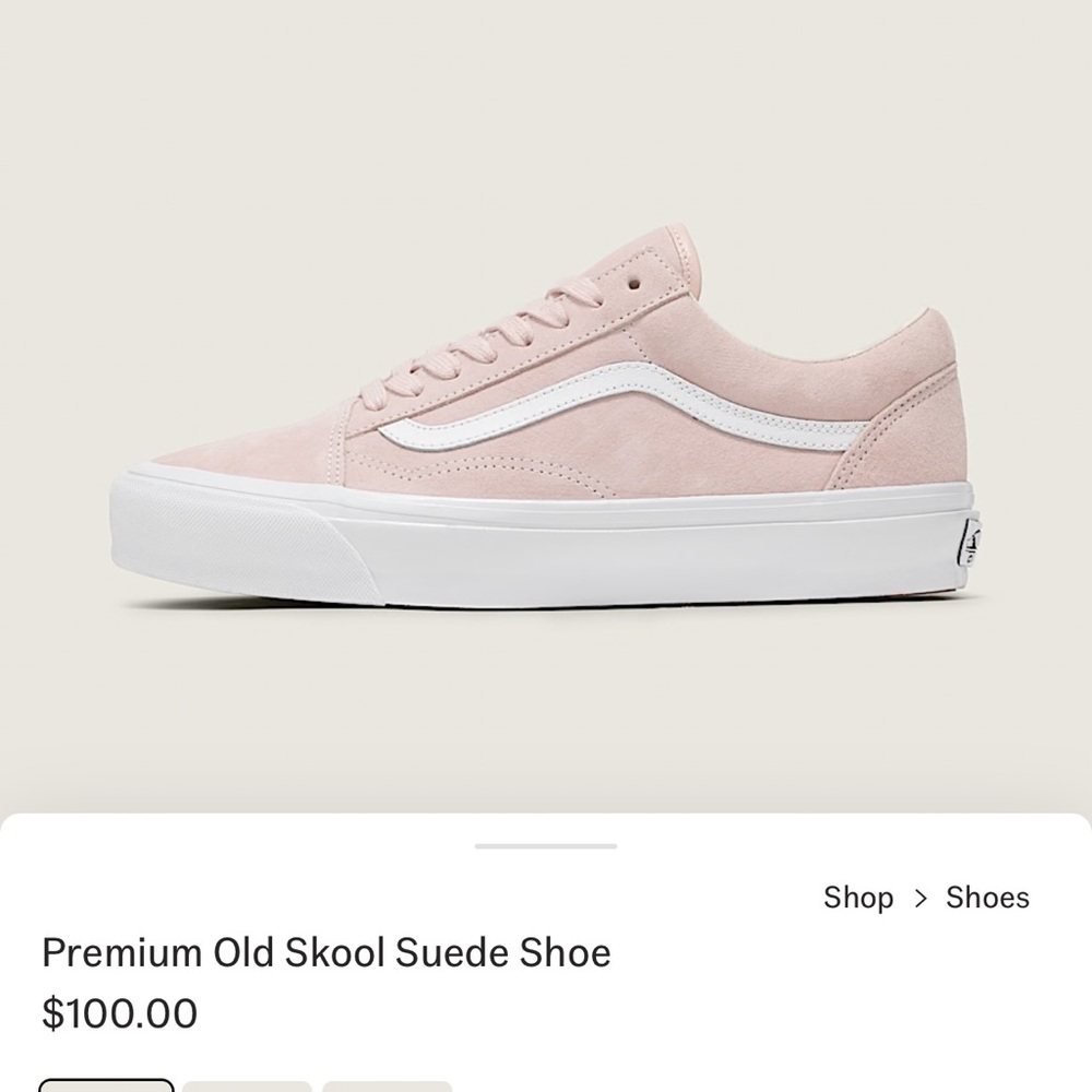 Vans Women's Pink Premium Old Skool Suede Shoes